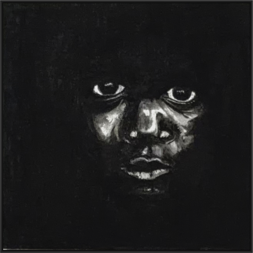 Main image unknown child charcoal drawing on aludibond