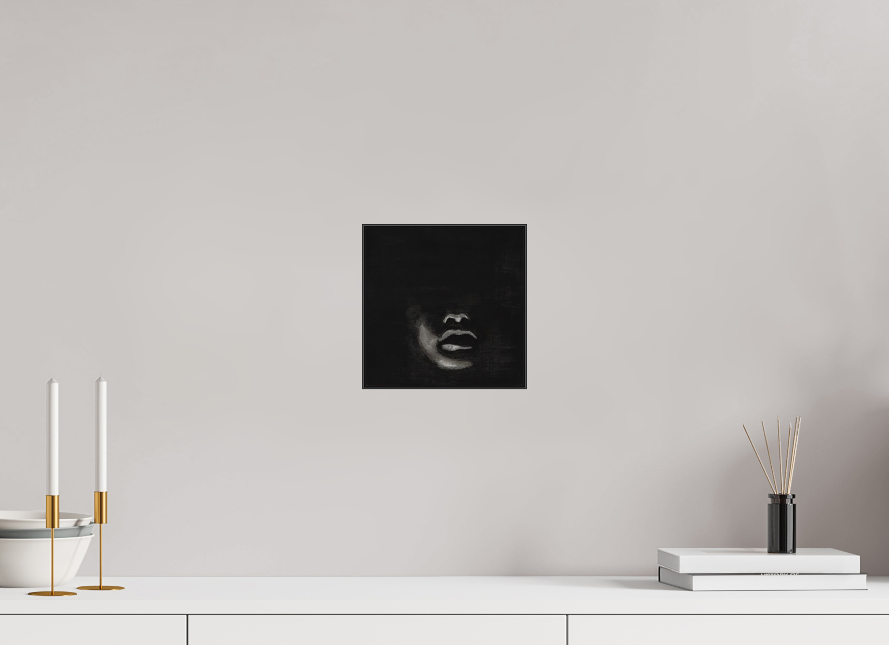 20 x 20 cm, Kohlez. Aludibond PhotoRag in ArtBox Alu10mm schwarz your lips Aludibond